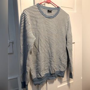 Lightweight blue and white striped J. Crew sweater